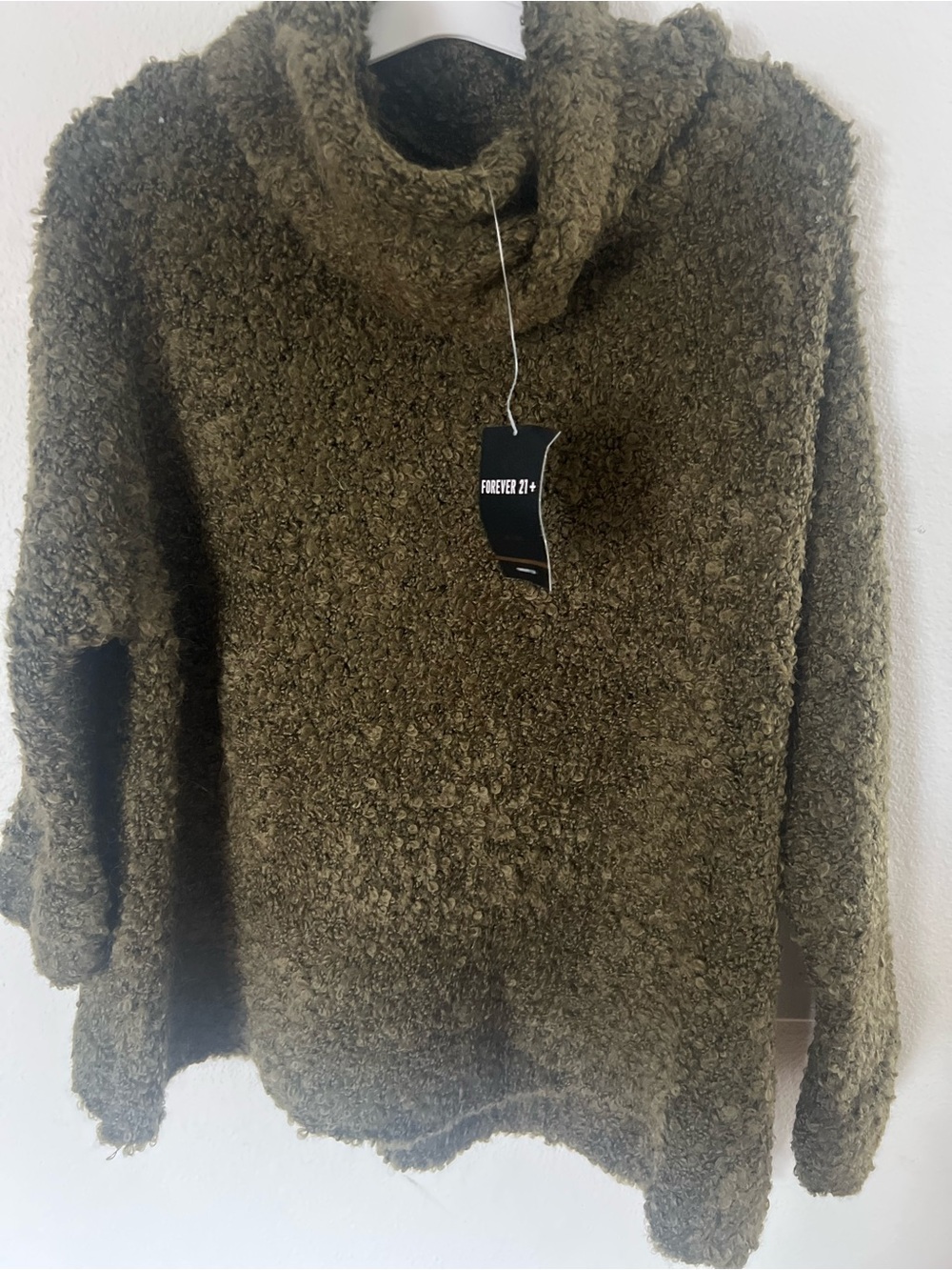 Forever 21 Olive Green Cozy Funnel Neck Sweater